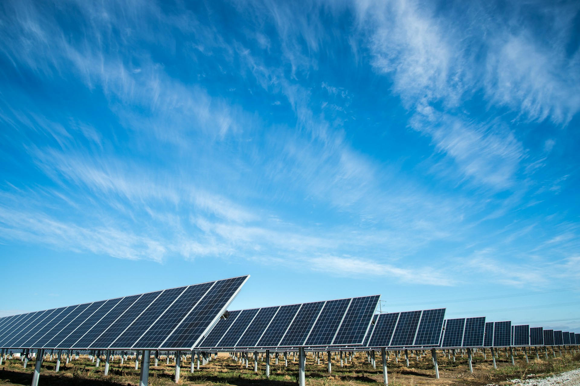 Solar panel array — manufacturing wastewater and reuse context. Photo via Unsplash.